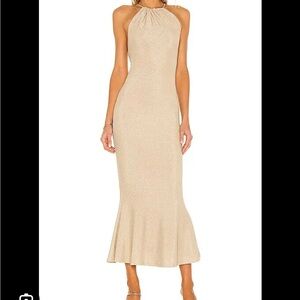 Mishka Cream Midi Dress